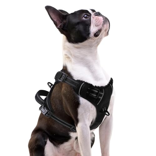 PUPTECK No Pull Dog Harness Small Sized, Adjustable Reflective Dog Harness with Handle Easy Control, Comfortable Soft Padd...