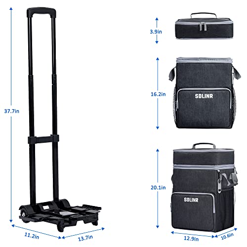 SDLINR 72-Can Large Rolling Cooler, Leakproof Insulated Soft Cooler Bag with Wheels and Handle Collapsible for Beach Campi...