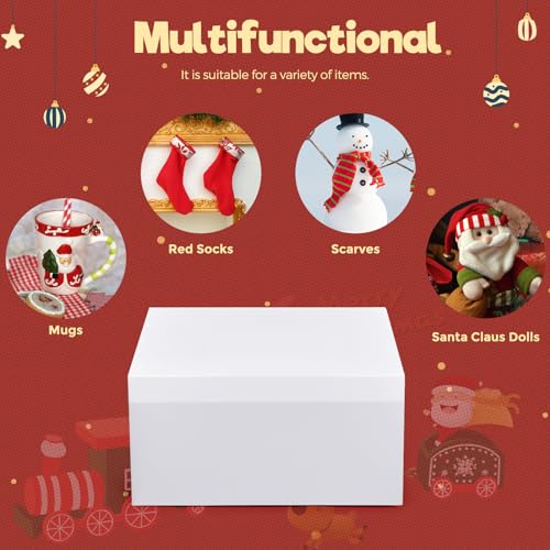 MESHA 8x8x4 Gift Box 10 Pack White Gift Boxes with Lids, DIY Bridesmaid Proposal Box, Recyclable,Foldable Box for Wedding,...