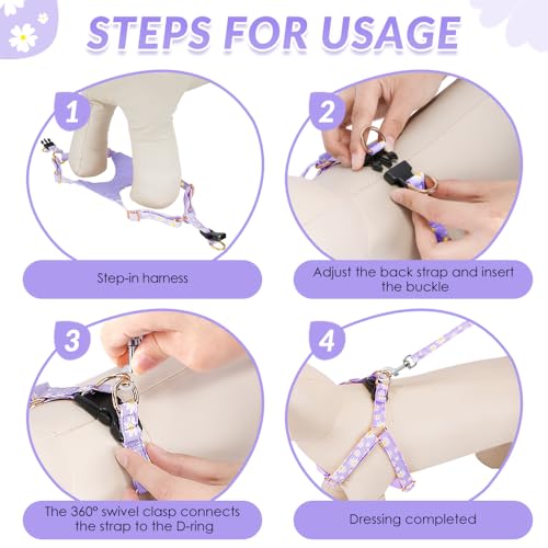 SlowTon Dog Harness Small Sized Dog - Soft XXS Dog Harness and Leash Set No Pull No Chock, Adjustable Lightweight Puppy Ha...
