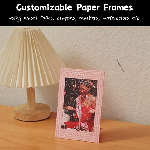 50 Pack Standing Paper Picture Frames 4x6,Cardboard Photo Frame with Easel,Paper Photo Frame Cards,Gallery Frames Bulk For...