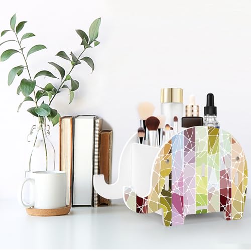 MOKANI Pen Pencil Holder for Desk Cute Elephant Gifts Desk Organizer Marker Makeup Brush Holders Workspace Organizers Offi...