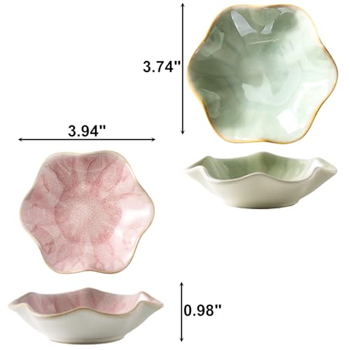 Koyzsen 2Pcs Ceramic Jewelry Dish - Lotus Leaf Shape, for Ring Holder Necklace Small Key, Suitable for Mother Friend Siste...