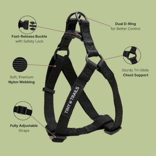 Tiny Trails Step-in Dog Harness for Medium Sized Breeds Adjustable No-Pull Soft Vest, Secure, Lightweight & Comfortable Pr...