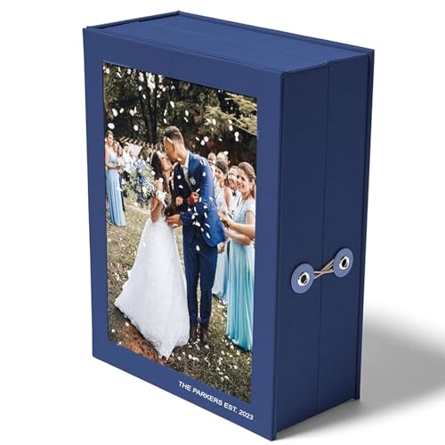 Savor Small Keepsake Box and Fabric Photo Frame - Memory Box for Wedding, Travel and Convocation - Keepsake Storage Box fo...