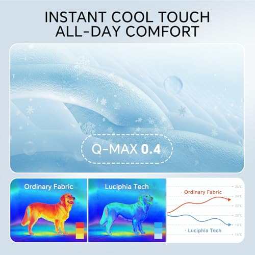 Luciphia Premium Cooling Dog Blanket for Small Medium Dogs Q-max>0.4 Washable Self-Cooling Cat Pet Mat Puppy Breathble Cal...