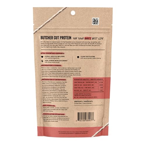 Vital Essentials Freeze Dried Raw Chicken Hearts Dog Treats | Single Ingredient | Premium Quality | Grain Free Treats for ...