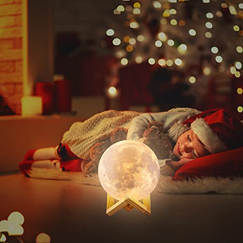 GDPETS Moon Lamp, 16 Colors Moon Night Light with Stand & Remote &Touch Control and USB Rechargeable Decorative Light Up M...