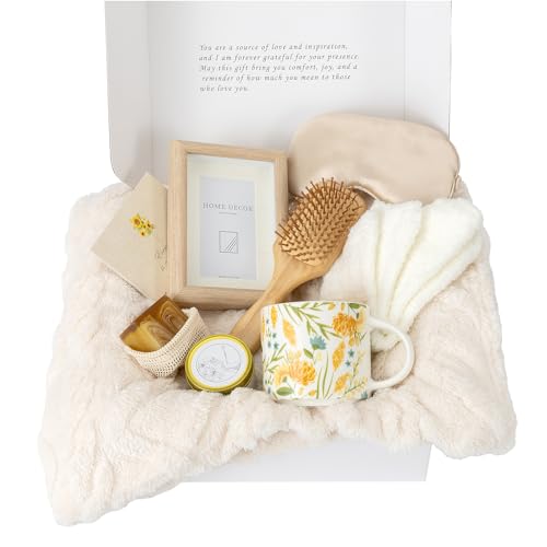 Foldifyzen Birthday gifts for women, Get well soon gift baskets,care package with sunflower coffee mug,sunflower pattern g...
