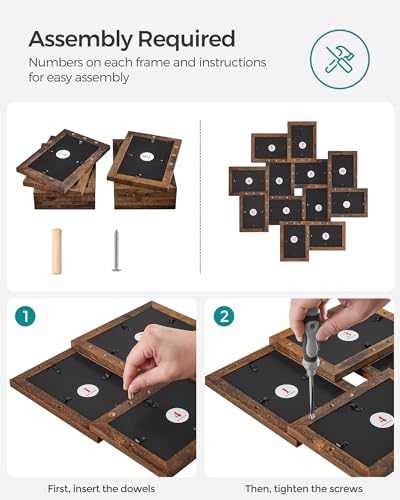 SONGMICS 4x6 Picture Frames Collage Wall Decor, 12-Pack Photo Collage Frame, Multi Picture Frame Set with Glass Front, Ass...