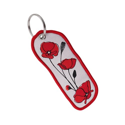 Ywmsfl Adorable Floral Embroidered Keyring Cloth Textile Holder Decorative Item for Students Everyday Use Decorative Bag C...