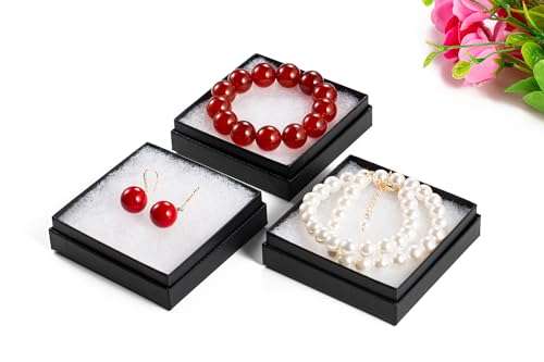 Magicool 96 Pack 3.5x3.5x1 Inch Cardboard Jewelry Boxes,Used for Necklaces,Bracelets,Earrings,Jewelry,Small Gift Packagin...