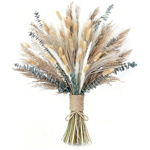 xin's convey 120 PCS Dried Pampas Grass, Dried Flowers, Reed Grass Bouquet for Bohemian Flowers Home Table Wedding Decorat...