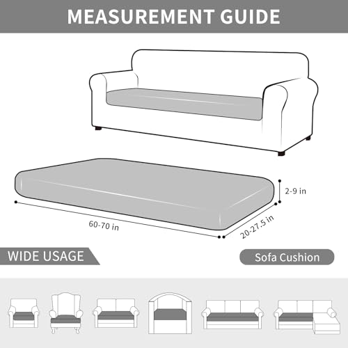 Easy-Going Waterproof Couch Cushion Covers for Couches and Sofas, Stretch Jacquard Sofa Seat Cover Replacement for Dogs, P...