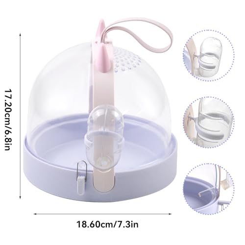 MUYG Portable Hamster Cage with Water Bottle,Hamster Carrier Cage High Permeability Travel Carry Cage Case for Gerbils Mic...
