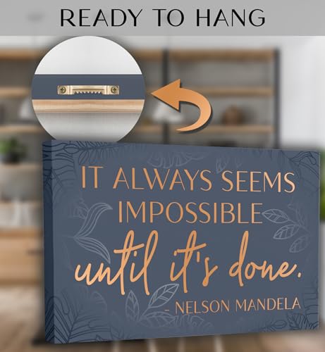 Nelson Mandela Motivational Wall Art – Framed Canvas Poster 10 x 16.5 Inch for Office, Bedroom & Living Room – Inspiration...