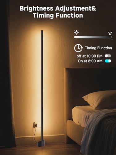 GIPOYENT Standing Floor Lamp, RGB LED Lamp with Music Sync, Smart App and Remote Control Ambience Light with Music Sync, L...