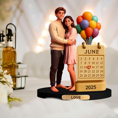 HSAEANZL Personalized Cartoon Photo Theme Couple Portrait Anniversary Commemorative Desktop Ornament,Custom Home Office De...