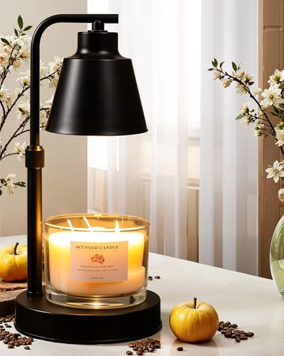 HONGZZI Candle Warmer Lamp with Timer - Adjustable Brightness & Height, 2 Free Bulbs Included | Wax Warmer Lamp for Jar Ca...