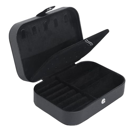 Travel Jewelry Box, Small Jewelry Organizer Boxes for Women Girls, 2 Layer Travel Jewlery Case, PU Leather Mini Portable J...