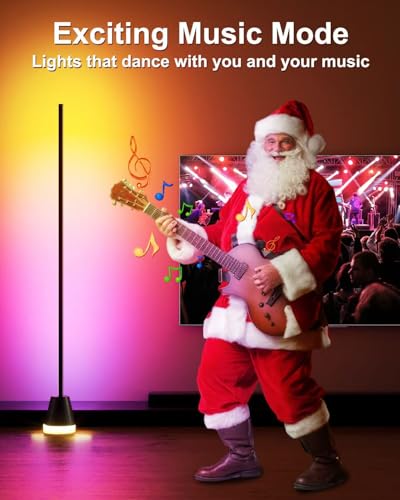 Keepsmile Smart RGB LED Corner Floor Lamp,172 LEDs Bright Standing Lamps for Living Room with APP and Remote,Modern Floor ...