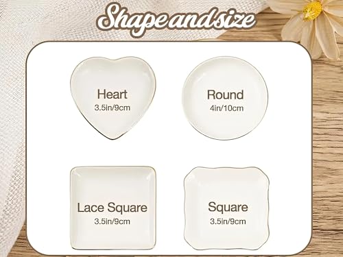 Custom Photo Heart Ceramic Jewelry Dish Personalized Toile Floral Ring Holder Tray Unique Mother’s Day Keepsake For Mom Gr...