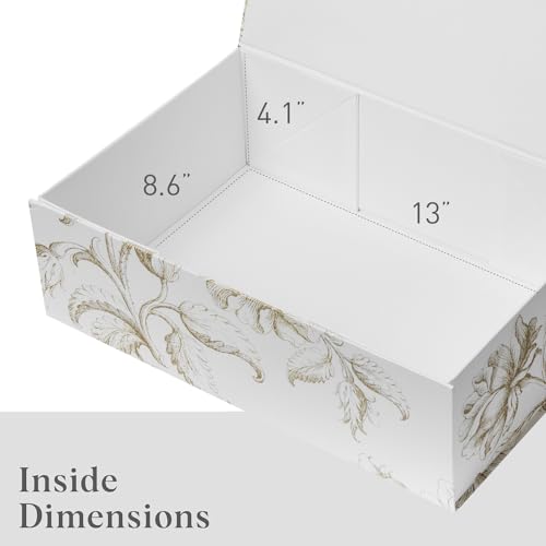 Sorarto Luxury Keepsake Gift Box | Gold Floral Decorative Boxes with Magnetic Lids for Presents, Wedding Memory Box, and B...