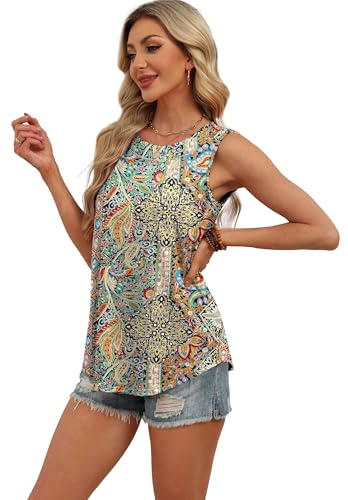 WIHOLL Tank Tops for Women Summer Outfits 2026 Crewneck Spring Casual Sleeveless Shirts Blouses Clothing