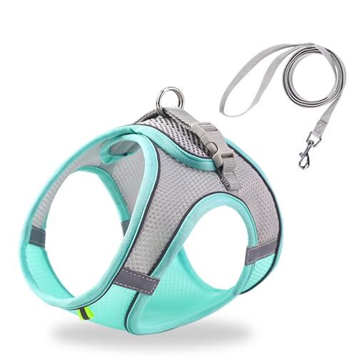 HIPVMES Cat Harness and Leash Set Soft Adjustable Escape Proof Cat Leash Breathable Comfortable Vest Easy to Wear Kitten/S...