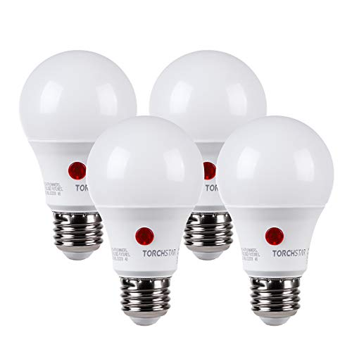 TORCHSTAR Dusk to Dawn Light Bulbs Outdoor, Sensor A19 LED Light Bulb, Auto on/Off Photocell Automatic for Outdoor Lightin...