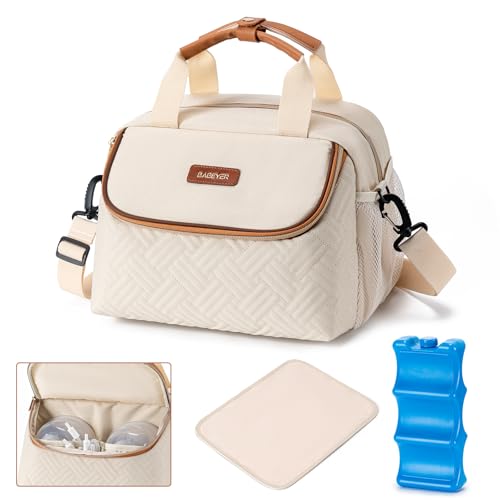 BABEYER Breastmilk Cooler Bag with Ice Pack Fits 6 Baby Bottles up to 9 Ounce, Wearable Breast Pumps Cooler Bag for Nursin...