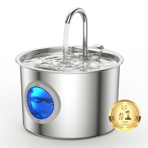 Cat Water Fountain Advanced 304 Stainless Steel 2.2L/74oz with Detachable Tank, Easy to Clean, Automatic Pet Fountain Quie...
