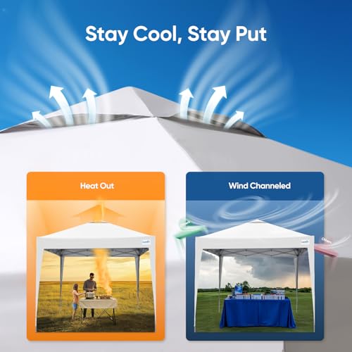Quictent 10x10 Pop Up Canopy Tent Without Sidewall, Instant Setup Gazebo for 1 Person, Portable & Compact, Waterproof & UV...