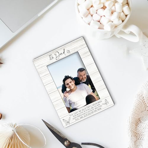 Foyoulame Dad Memorial 4x6 Picture Frame, Memorial Gifts for Loss of Dad Wooden Picture Frame, Bereavement Gifts for Loss ...