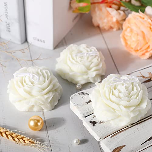 Roowest 3 Pcs Flower Shape Trendy Candles Floral Shaped Aesthetic Candle Soy Wax Handmade Minimalism Decorative for Home S...