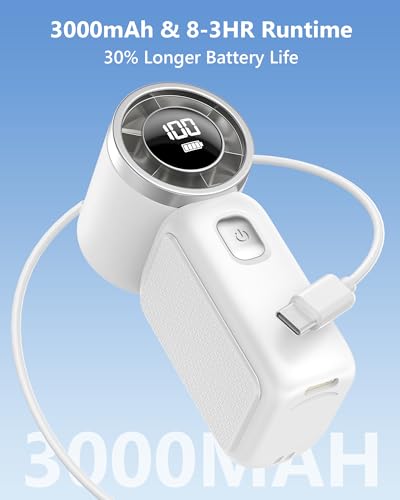 AGEYOU Portable Handheld Mini Fan, 6 Gear Wind, Hand Small Travel Personal Held Fans, Rechargeable Turbo Fan, Gifts for Wo...