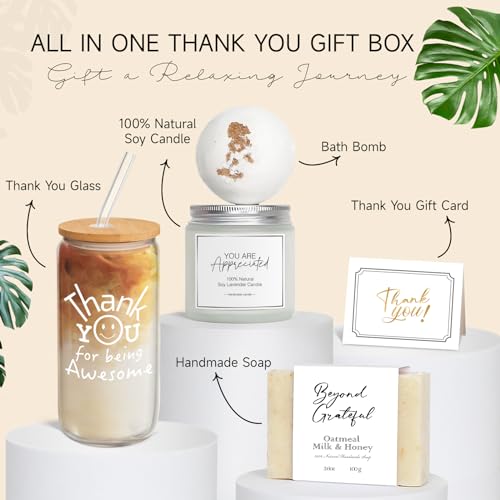 Thank You Gifts for Women, Administrative Professional Day Gifts for Women, Employee Teacher Appreciation Gift Set for Cow...