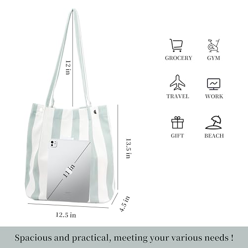 Corduroy Tote Bag Cute Tote Bags for Women Shoulder Bag with Inner Pocket for Work Beach Travel and Shopping Grocery