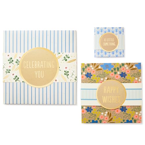 Hallmark Gift Boxes 3-Pack Assorted Sizes (Flowers and Stripes) for Valentine's Day, Birthdays, Bridal Showers, Mother's D...