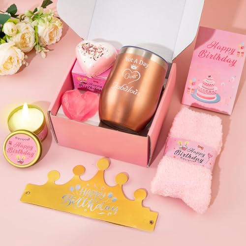 Birthday Gifts for Women Pink Gift Basket Friendship Gift Relaxing Set Best Friend Unique Gift Ideas for Women Gift Box fo...