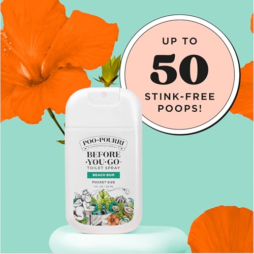 Poo-Pourri Before-You-Go Pocket Toilet Spray, Travel Essentials, Beach Bum, 1 Fl Oz, Up to 50 Uses, On-The-Go Bathroom Odo...