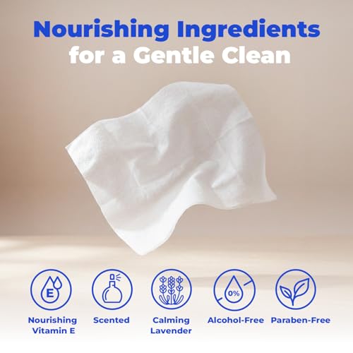 Best Pet Supplies 8" x 9" Large Dog Wipes - Cleaning and Deodorizing for Paws and Coat - Gentle Formula with Lavender Vita...