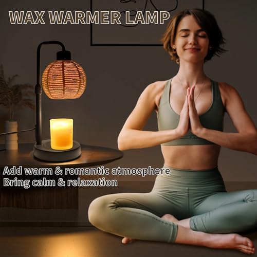 Candle Warmer Lamp, Candle Lamp with Timer Wax Melts Warmer - Dimmable & Height Wax Warmer Lamp for Melting Heating Jar Ca...