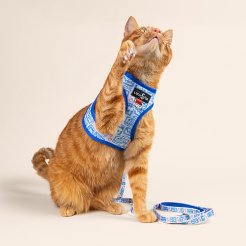 Lucy & Co. Tinned Fish Step-in Cat Harness & Leash Bundle – Reflective, Breathable & Adjustable Harness for Cats, Kittens...