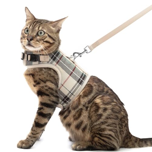PUPTECK Soft Mesh Cat Vest Harness and Leash Set Puppy Padded Pet Harnesses Escape Proof for Cats Small Dogs Rabbits Bunn...