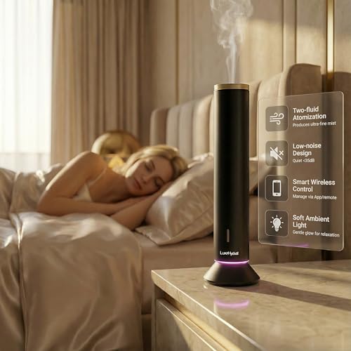 Waterless Essential Oil Diffuser – Smart App & Remote Control, 4000 Sq Ft Coverage, Quiet Aroma Diffuser for Large Room Ho...