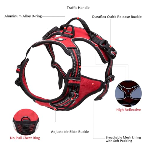 Truelove Adjustable No-Pull Dog Harness Reflective Pup Vest Harnesses Comfortable Control Brilliant Colors TLH5651(Purple,M)