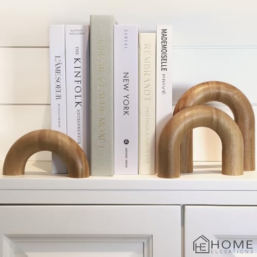 Product Elevations Wooden Arch Decor Set of 3 - Shelf Decor Aesthetic for Coffee Tables, Bookshelves, & Entryways - Acacia...