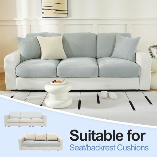 WEYOND Large Backrest Cushion Covers Super Stretch Backrest Covers for 3 Cushion Couch Sofa, Couch Back Cushion Covers Fea...