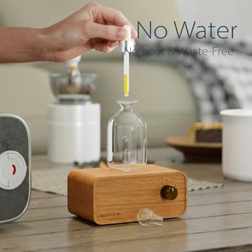 Aria Waterless Diffuser for Essential Oils, Retro Glass Nebulizing Diffuser with Solid Wood Base, Cordless Aromatherapy Di...